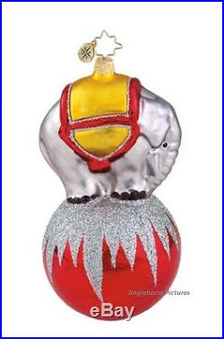 Christopher Radko ELEPHANT TOP BALL DROP Blown Glass Ornament 6.25 Poland NEW