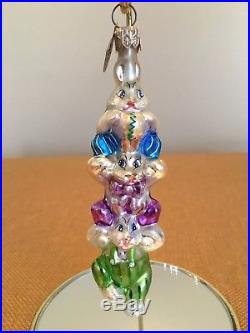 Christopher Radko Easter Ornaments LOT OF 6 ASSORTED EGGS RABBITS CUPCAKES