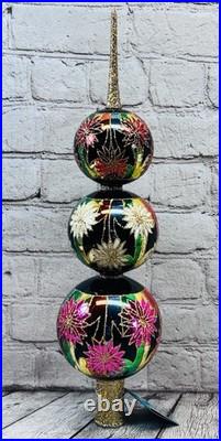 Christopher Radko Exotica Finial 1012610 2006 Rare 18 Triple Ball Tree Topper Christopher Radko Exotica Finial 1012610 2006 Rare 18 Triple Ball Tree Topper