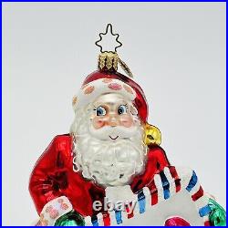 Christopher Radko Express Request Santa Glass Christmas Ornament 6 READ