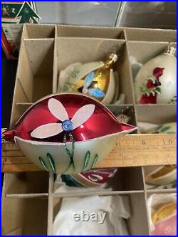 Christopher Radko Fantasia 6 Blown Glass Ornaments in Box Hand Painted Poland