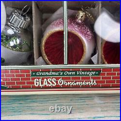 Christopher Radko Fantasia Christmas Grandma's Own Vintage Glass Ornaments 6 pc