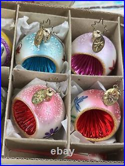Christopher Radko Fantasia Christmas Grandma's Own Vintage Glass Ornaments 6 pc