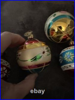 Christopher Radko Fantasia Crown Sparkle Glass Ornaments Set Of 6
