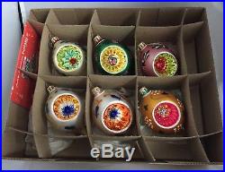 Christopher Radko Fantasia Floral Tapestry Box Set Of 6 Ornaments Stunning