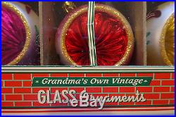 Christopher Radko Fantasia Grandmas Own Vintage Glass Ornaments Poland Bx Set 6