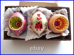 Christopher Radko Fantasia Select Edition Glass Ornaments Set Of 3 In Box