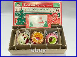 Christopher Radko Fantasia Select Edition Ornaments with Box Glass Christmas EUC