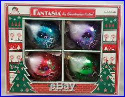 Christopher Radko Fantasia Snowfall Chimes Set of 4 glass ornaments made Poland