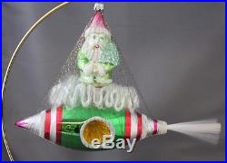 Christopher Radko Far Out Santa Ornament 1993 93-138-0 Rocket Green Claus 8