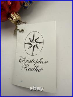 Christopher Radko Father Frost Santa with Christmas Tree 9 Ornament Tag & Bag