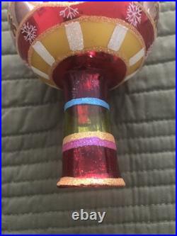 Christopher Radko Festive Fellow Finial 2004 Reflector Tree Top Finial Christopher Radko Festive Fellow Finial 2004 Reflector Tree Top Finial