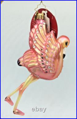 Christopher Radko Flamingo Flare 1018635 SIGNED HTF RARE Glass Ornament withTags Christopher Radko Flamingo Flare 1018635 SIGNED HTF RARE Glass Ornament withTags