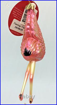 Christopher Radko Flamingo Flare 1018635 SIGNED HTF RARE Glass Ornament withTags Christopher Radko Flamingo Flare 1018635 SIGNED HTF RARE Glass Ornament withTags