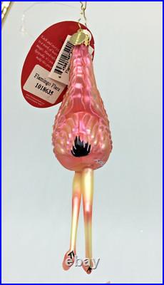 Christopher Radko Flamingo Flare 1018635 SIGNED HTF RARE Glass Ornament withTags