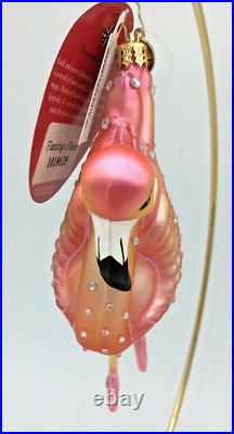 Christopher Radko Flamingo Flare 1018635 SIGNED HTF RARE Glass Ornament withTags Christopher Radko Flamingo Flare 1018635 SIGNED HTF RARE Glass Ornament withTags