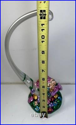 Christopher Radko Floral Holiday Spring Flowers Easter Glass Ornament & Stand