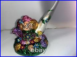 Christopher Radko Floral Holiday Spring Flowers Easter Glass Ornament & Stand