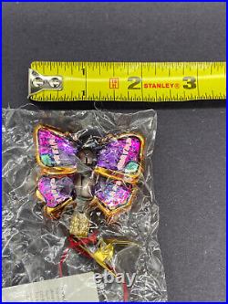 Christopher Radko Flutterby's 00-332-0 Butterfly Clip Ornaments RARE SET OF 3