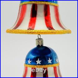 Christopher Radko Freedom Rings Forever Glass Ornament 5 Liberty Bell READ