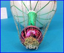 Christopher Radko French Regency Hot Air Balloon Wired Glass Christmas Ornament