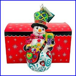 Christopher Radko From Frosty Friends Glass Christmas Ornament NEW RARE SIGNED