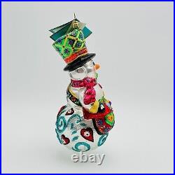 Christopher Radko From Frosty Friends Glass Christmas Ornament NEW RARE SIGNED