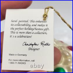 Christopher Radko Frosted Christmas Tree Drop Heart Ornament Very Rare! Vintage