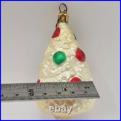 Christopher Radko Frosted Christmas Tree Drop Heart Ornament Very Rare! Vintage