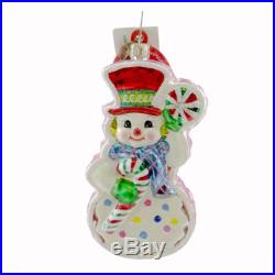 Christopher Radko GINGERMINT Glass Ornament Snowman Cookie