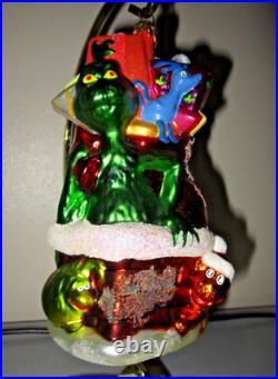 Christopher Radko GRINCH UP ON THE ROOFTOP Christmas Ornament DR SEUSS MINT