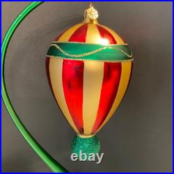 Christopher Radko Glass Christmas Ornament CANDY STRIPE 88-077-0 Balloon Drop