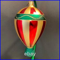 Christopher Radko Glass Christmas Ornament CANDY STRIPE 88-077-0 Balloon Drop