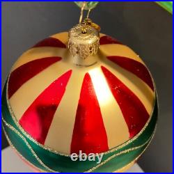 Christopher Radko Glass Christmas Ornament CANDY STRIPE 88-077-0 Balloon Drop