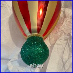 Christopher Radko Glass Christmas Ornament CANDY STRIPE 88-077-0 Balloon Drop