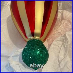 Christopher Radko Glass Christmas Ornament CANDY STRIPE 88-077-0 Balloon Drop