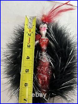 Christopher Radko Glass Christmas Ornament COPA CUTIE Icicle Lady Feather Dress