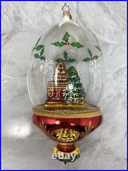 Christopher Radko Glass Christmas Ornament SPLENDID SPRUCE Tree Globe / Dome