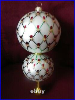 Christopher Radko Glass Geometric Double ball Tree Ornament stand
