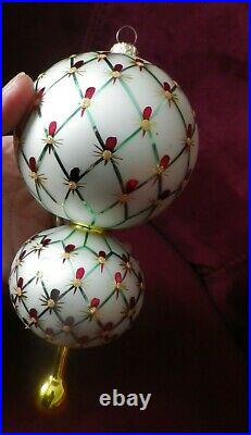 Christopher Radko Glass Geometric Double ball Tree Ornament stand