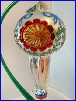 Christopher Radko Glass Ornament EPIPHANY Triple Reflector Ball Drop 8 94-421-0