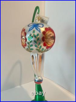 Christopher Radko Glass Ornament EPIPHANY Triple Reflector Ball Drop 8 94-421-0