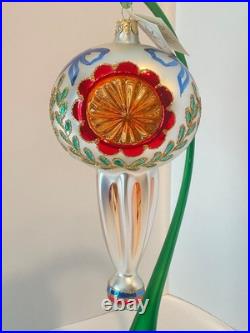 Christopher Radko Glass Ornament EPIPHANY Triple Reflector Ball Drop 8 94-421-0