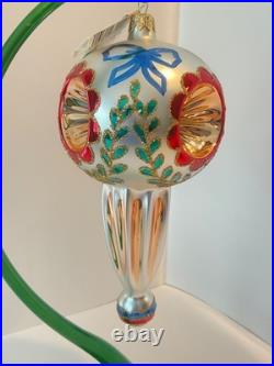 Christopher Radko Glass Ornament EPIPHANY Triple Reflector Ball Drop 8 94-421-0