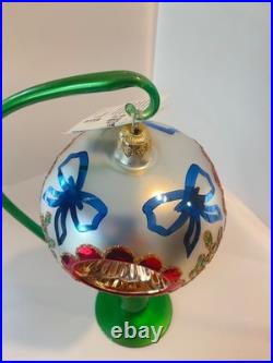 Christopher Radko Glass Ornament EPIPHANY Triple Reflector Ball Drop 8 94-421-0 Christopher Radko Glass Ornament EPIPHANY Triple Reflector Ball Drop 8 94-421-0