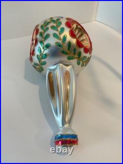 Christopher Radko Glass Ornament EPIPHANY Triple Reflector Ball Drop 8 94-421-0