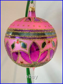 Christopher Radko Glass Ornament FESTIVA BALL JUMBO 92-212-0 BEAUTIFUL