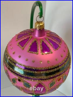 Christopher Radko Glass Ornament FESTIVA BALL JUMBO 92-212-0 BEAUTIFUL