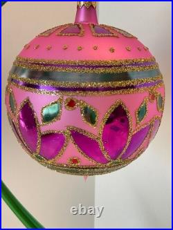 Christopher Radko Glass Ornament FESTIVA BALL JUMBO 92-212-0 BEAUTIFUL