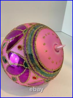 Christopher Radko Glass Ornament FESTIVA BALL JUMBO 92-212-0 BEAUTIFUL